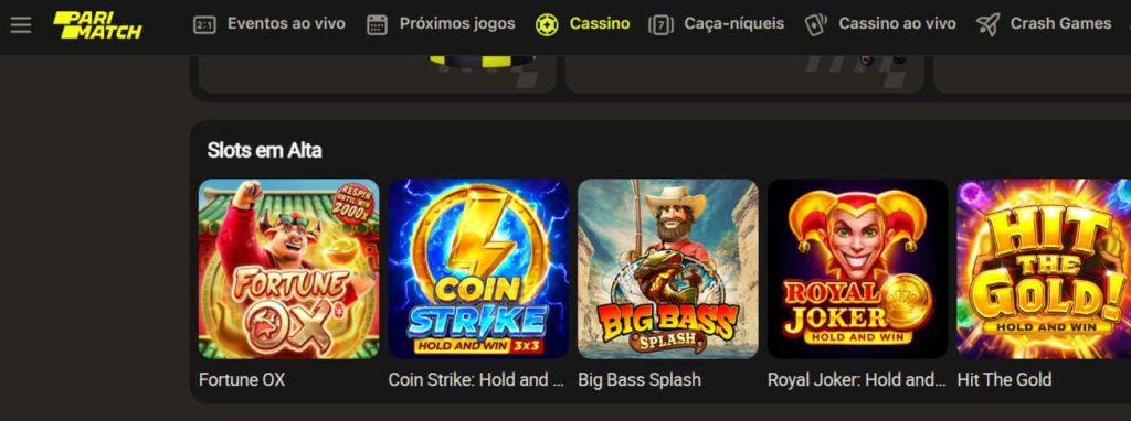 Parimatch casino games.